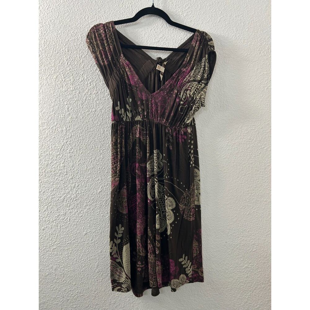 Decree Womans Dress Size S Brown Floral Sleeveless‎ Fairy Goblin